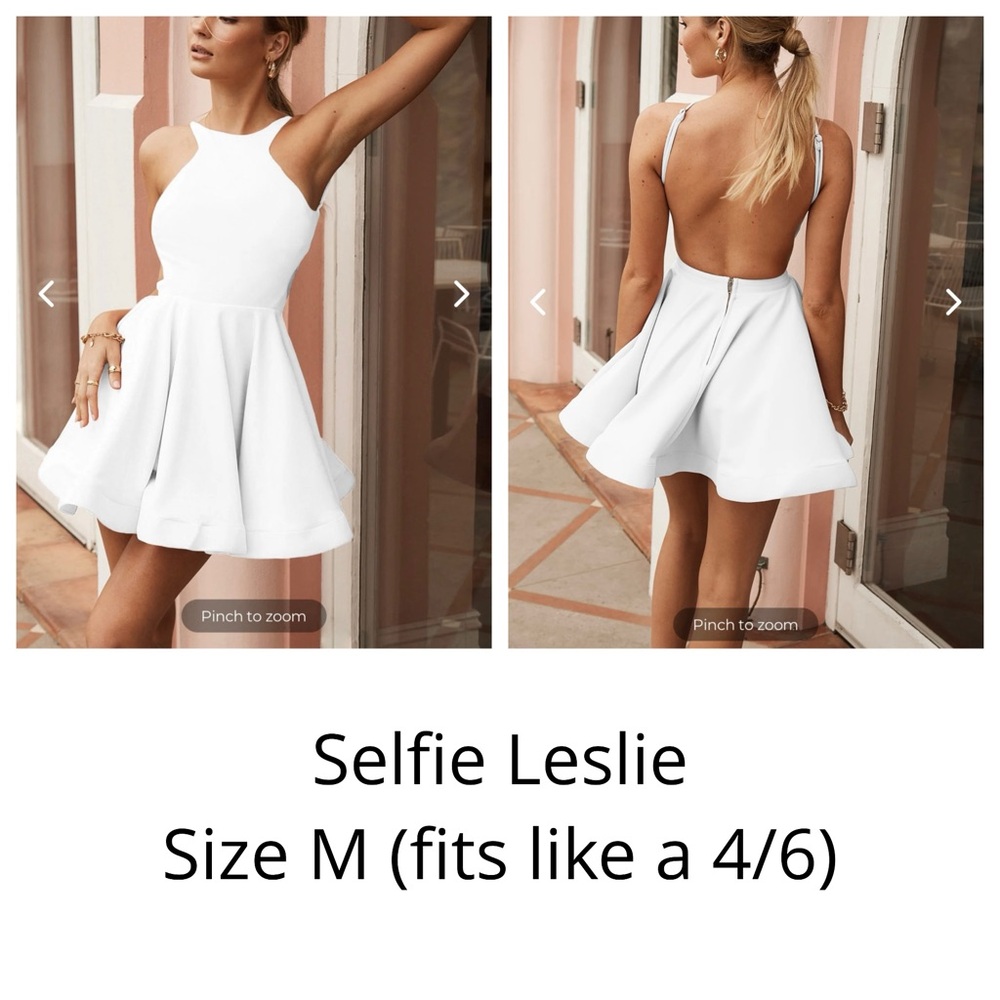 Selfie Leslie White Halter Dress